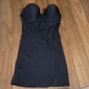 La Vie En Rose Black Strapless Bustier Cocktail Dress